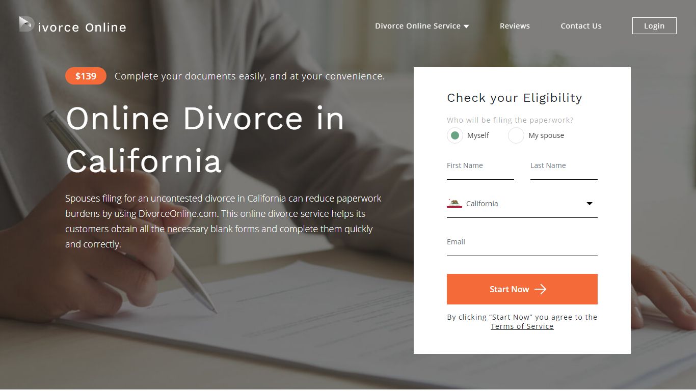 California Online Divorce: Cheap Uncontested Divorce in CA